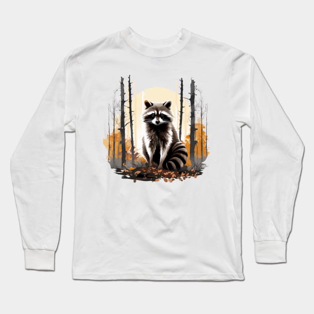 Raccoony Cuteness Long Sleeve T-Shirt by zooleisurelife